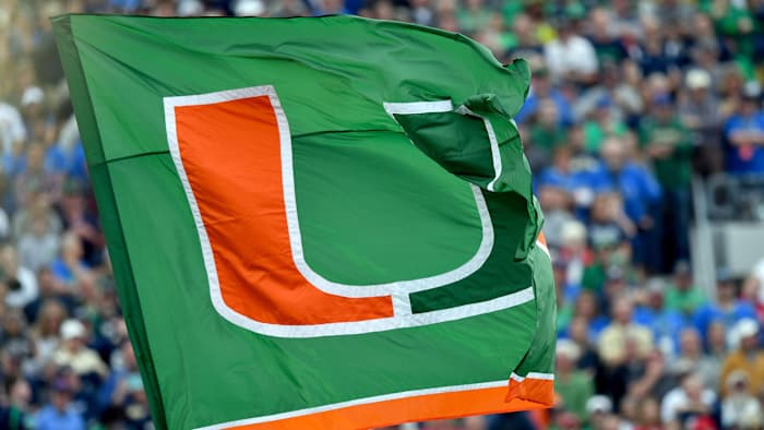 Miami athletics flag flies